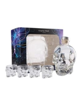 Crystal Head Gift Pack + 4 Shot Glasses 70cl